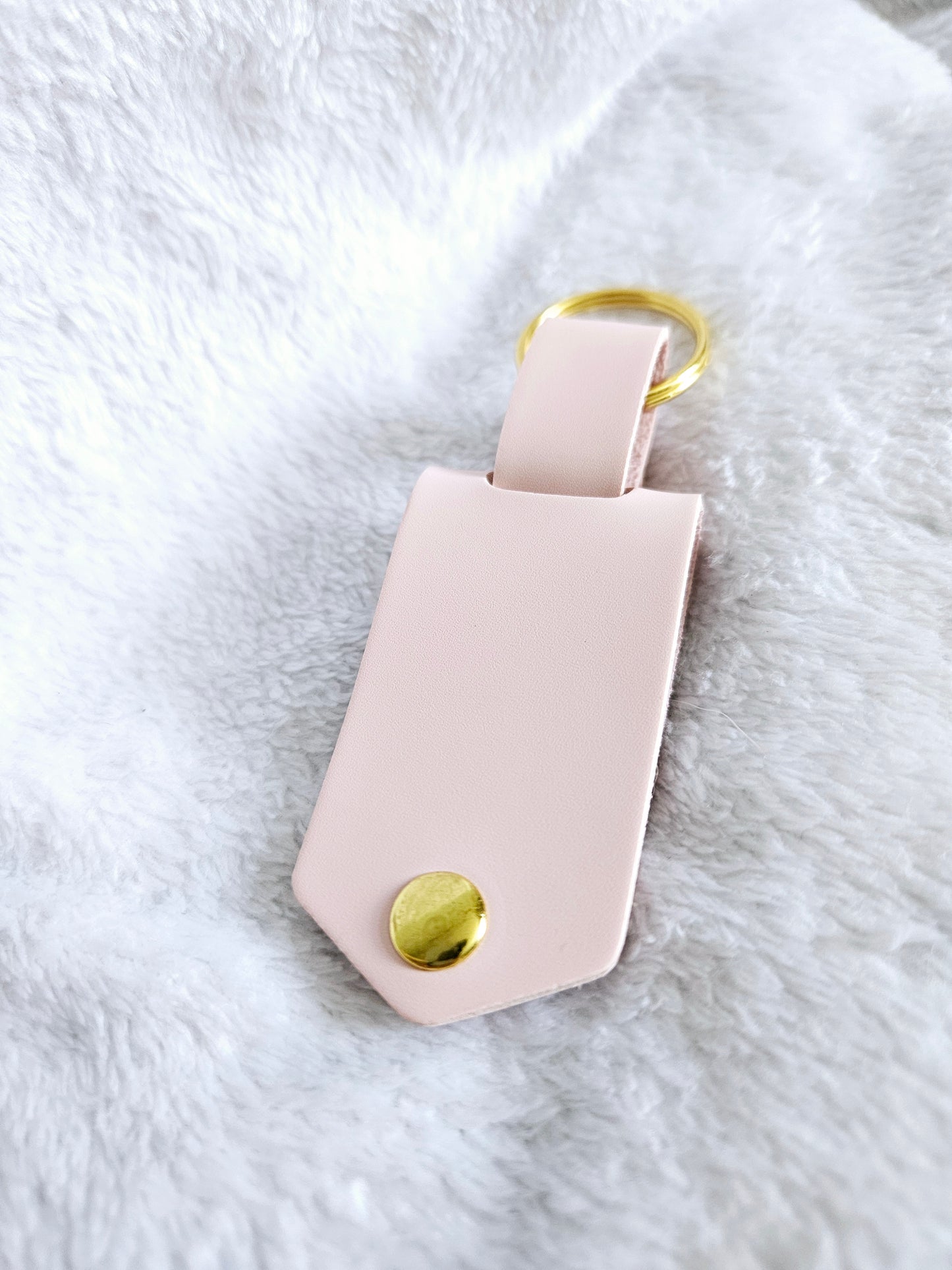 PU Leather Photo Keyring - Pink