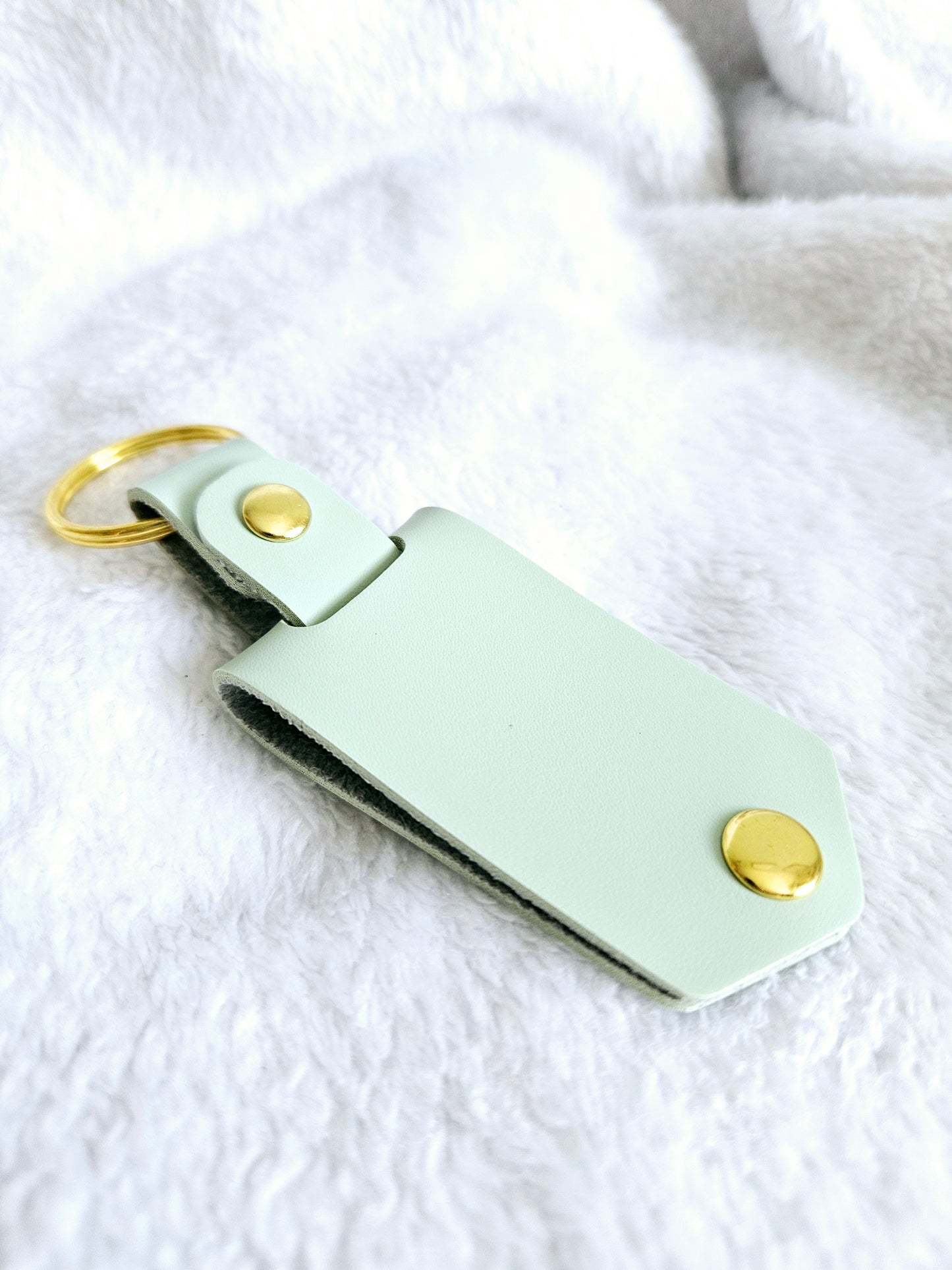 PU Leather Photo Keyring - Mint