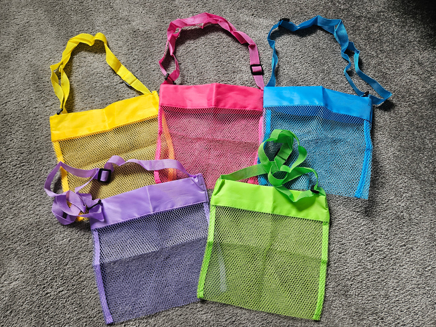 Shell collecting mesh bags