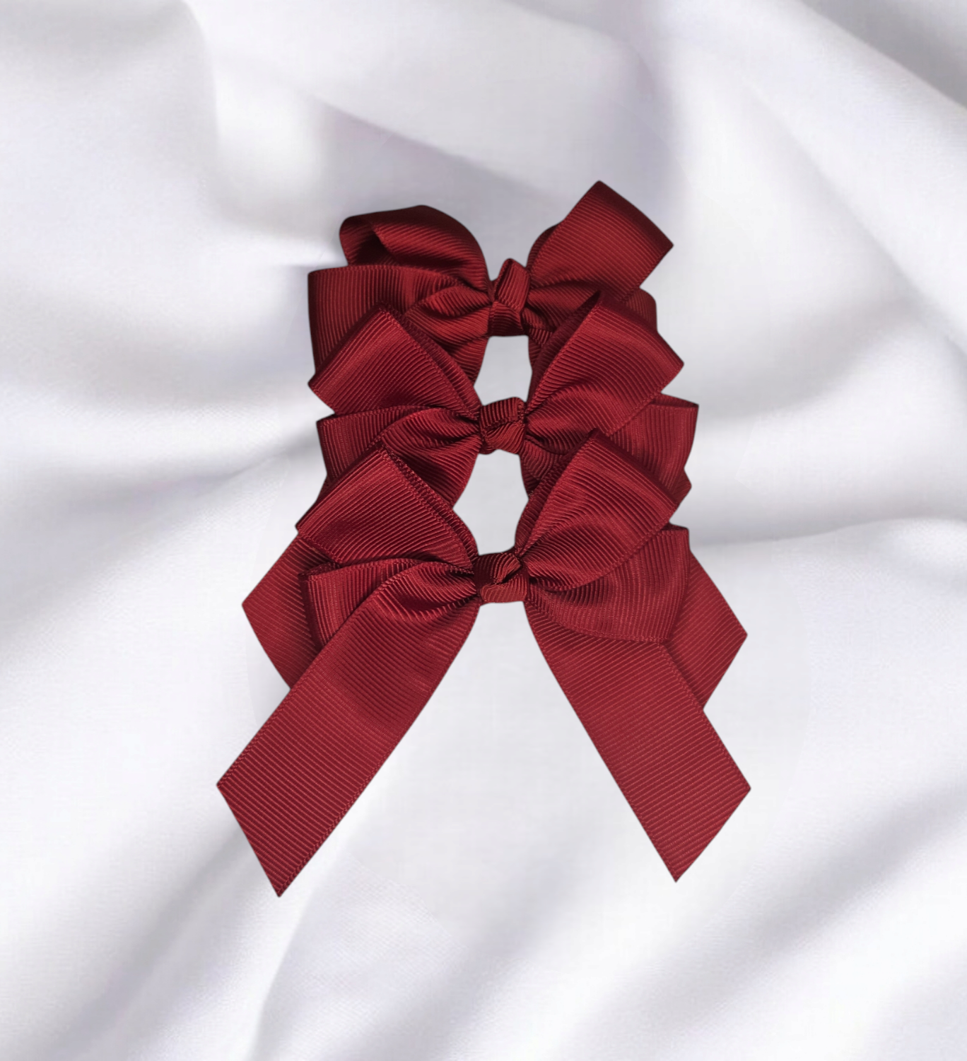 Dark red hair bow