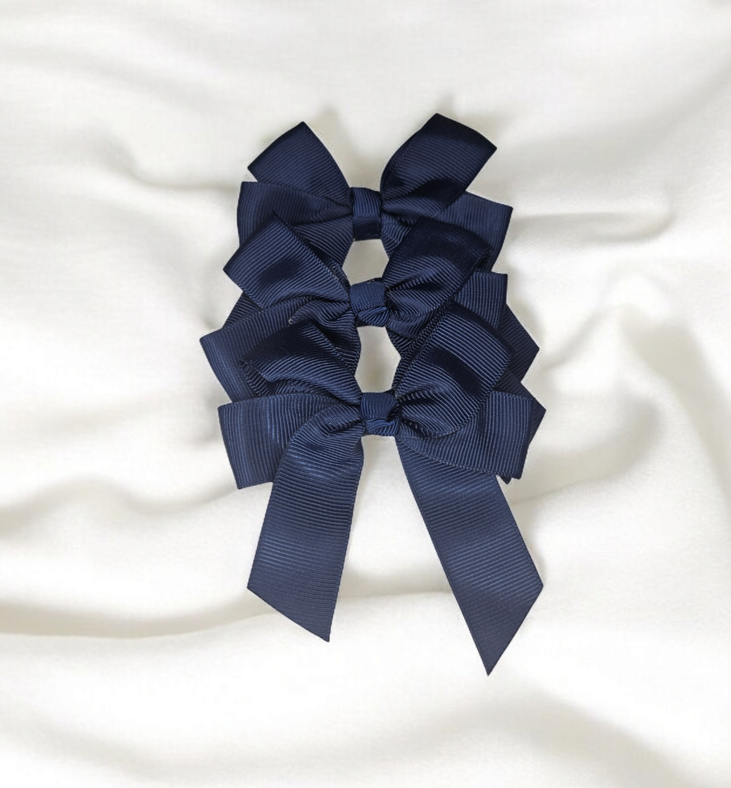 Navy hair bow