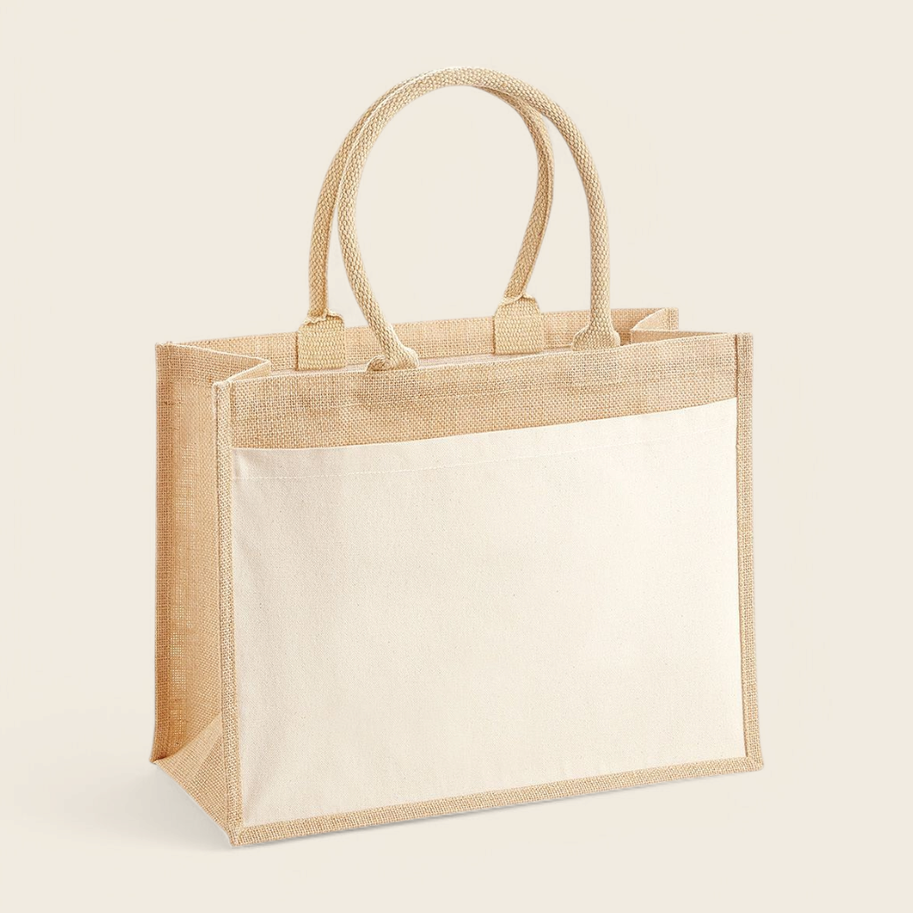 Pocket front jute bag