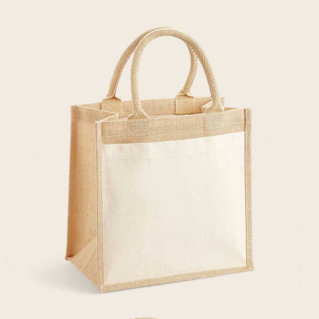Pocket front jute bag