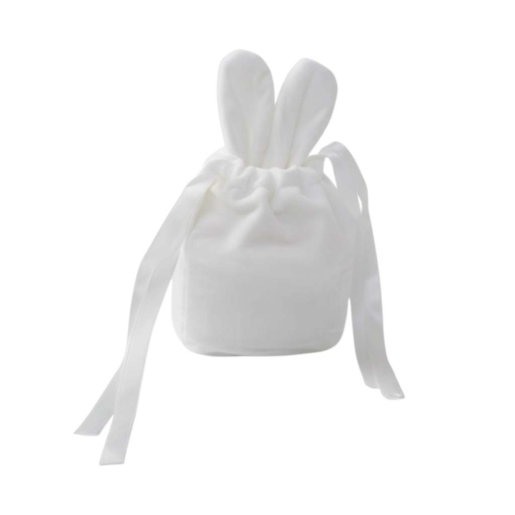 White velvet bunny bag