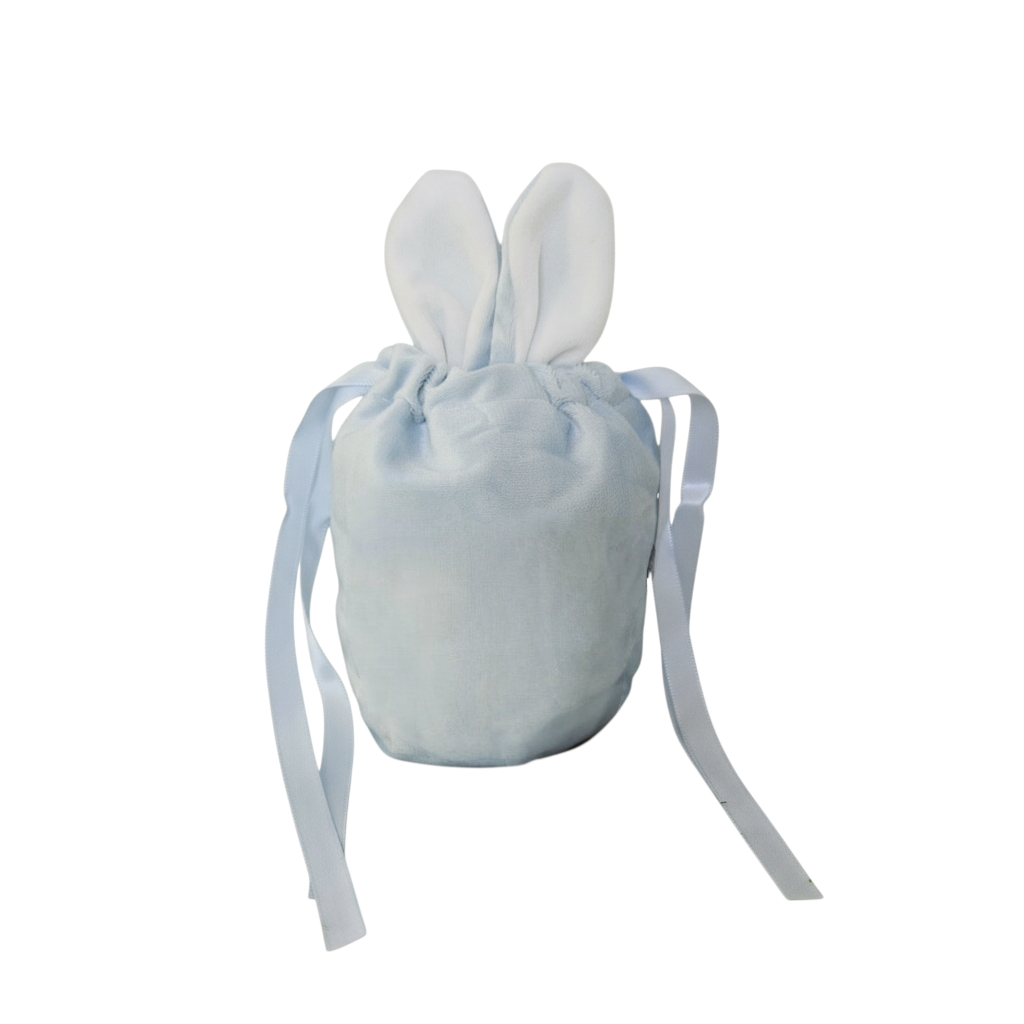 Blue velvet bunny bag