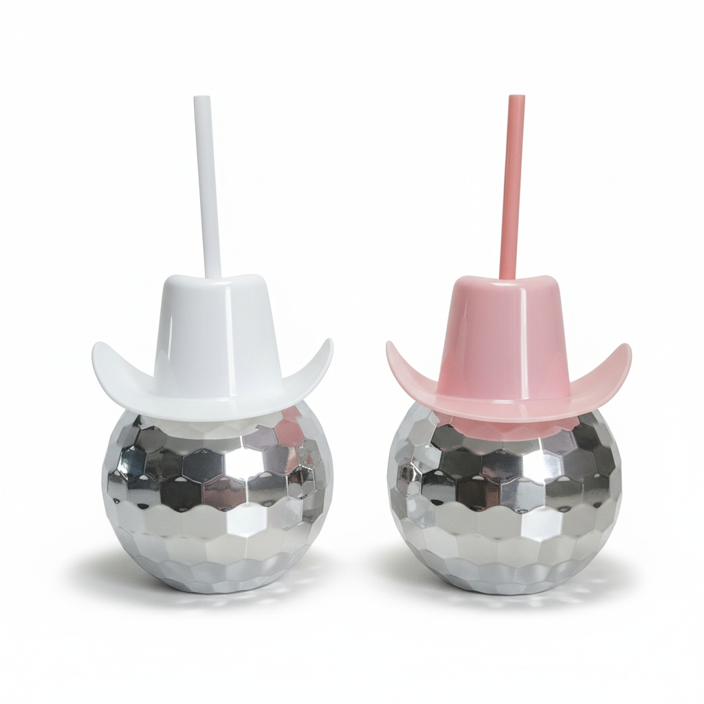 Cowgirl Hat Disco Ball Tumbler