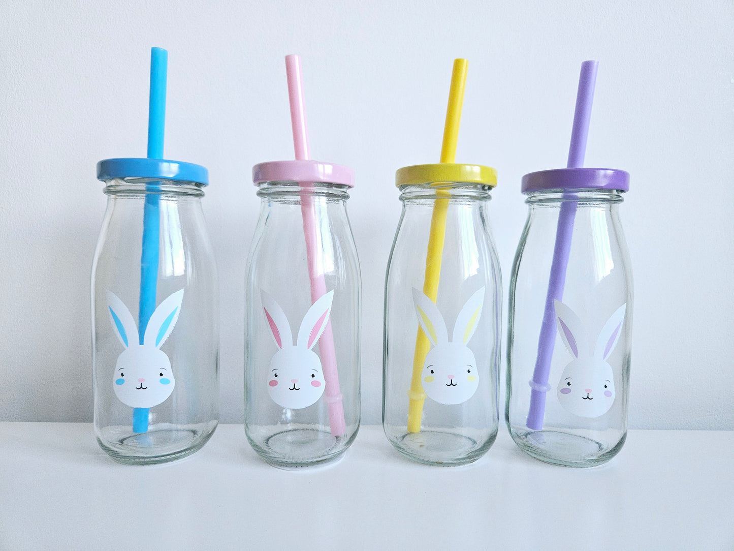 Glass easter bunny milk bottle