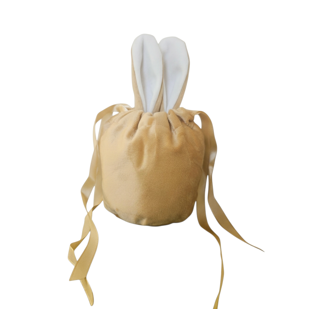 Champagne velvet bunny bag