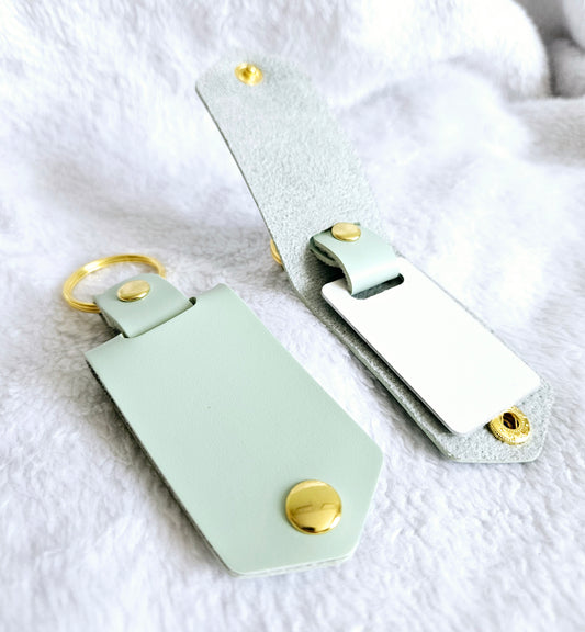 PU Leather Photo Keyring - Mint
