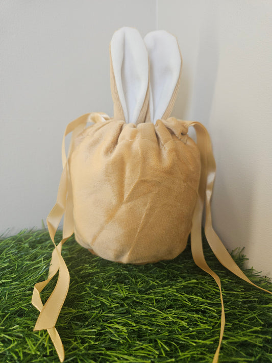Champagne velvet bunny bag