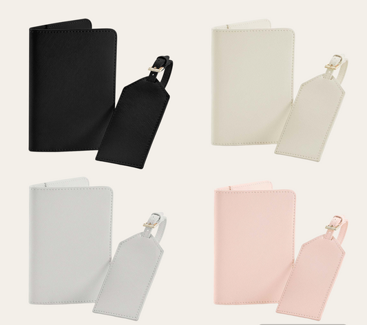 Passport holder and luggage tag set