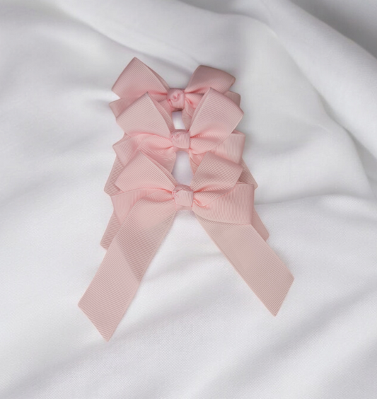 Baby pink hair bow