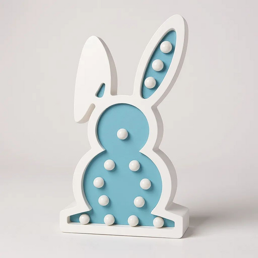 Blue wooden LED bunny light
