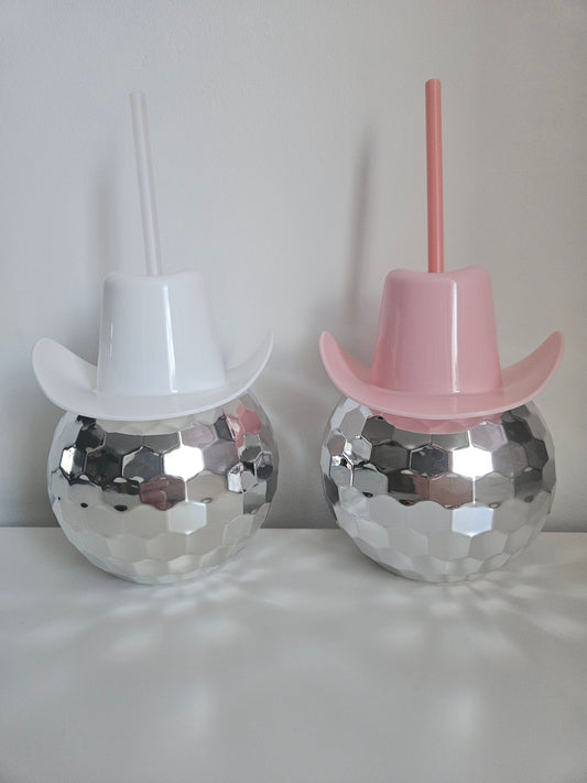 Cowgirl Hat Disco Ball Tumbler