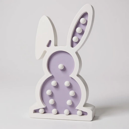 Purple wooden LED bunny light