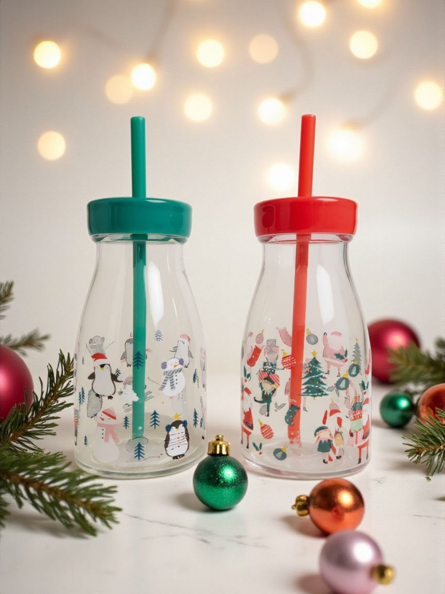 Kids Milk Bottle And Straw