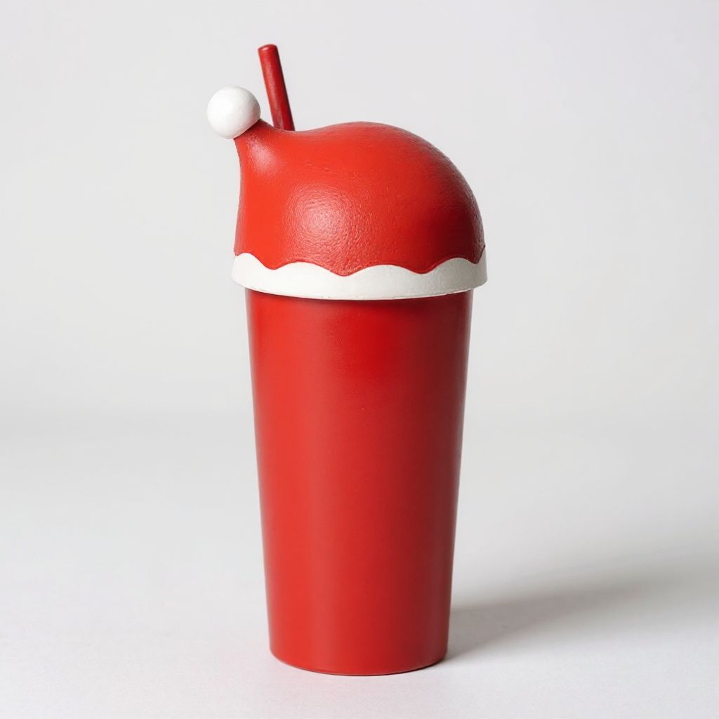 Red santa hat cold cup
