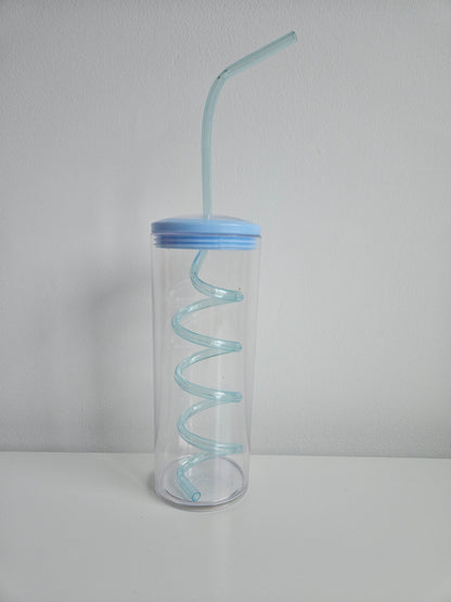 Spiral straw cup