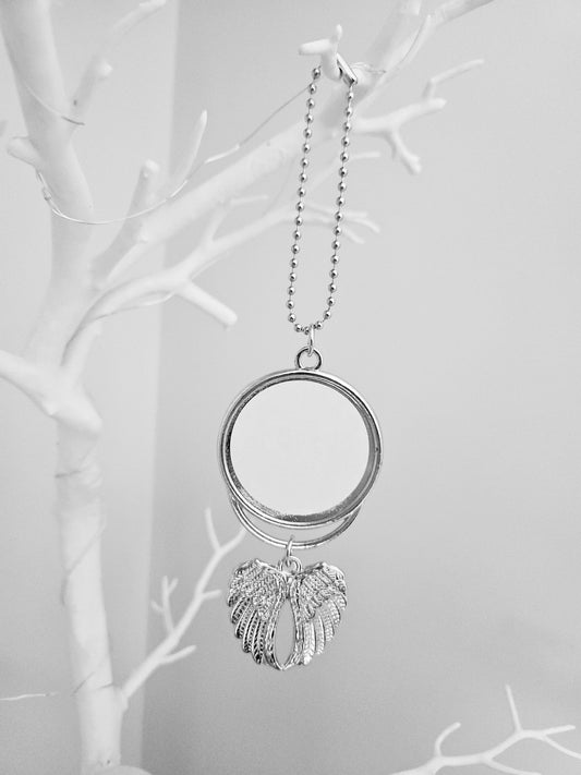 Angel Wing Sublimation Charm - Silver