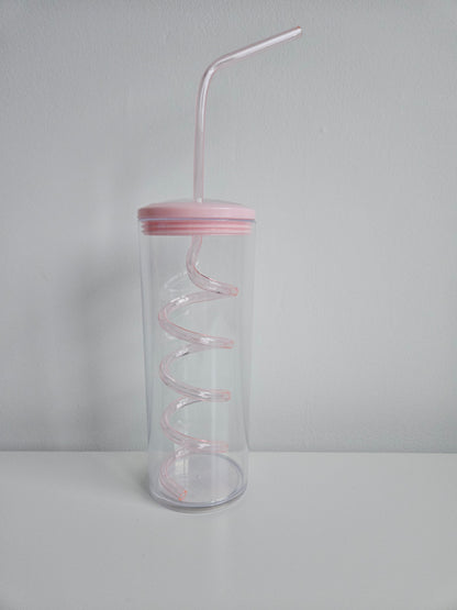 Spiral straw cup